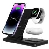 3-in-1 Foldable Wireless Charger, Black