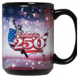 2pk USA Map Patriotic Mug 15oz, 250th Anniversary