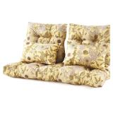 5pc BLACK ARTPLAN Outdoor Loveseat Cushions