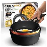1.6qt Black Ceramic Nonstick Multi-Cooker