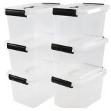 5pk 6-Quart Clear Latching Boxes with Lids