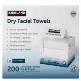 200ct Kirkland Daily Dry Facial Towels 9.8x11.8in