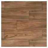 15pc Wood Walnut Glazed Porcelain Tile 6x24in