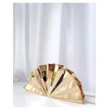 Metallic Striped Asymmetrical Clutch Bag