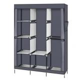 Portable Fabric Wardrobe 4-Tier Black