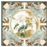 White Lotus Mahjong Mat, 31x31in