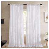 2ct Charter Faux Linen Sheer Curtain 108x50in