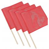 4pk Mytee Red Safety Flags 18x18in