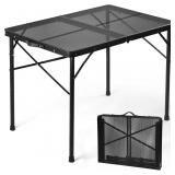 3ft Folding Table, Adjustable Height, Black