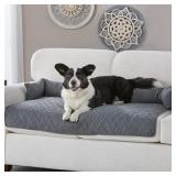 GREEN Quilted Pet Bed w/Headrest 18x2.5x13.5in