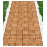 10pk Yaheetech Wood Interlocking Tiles 12x12in