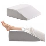 8in Bedluxe Leg Pillow Elevation White/Grey