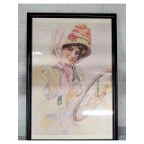 Vintage Coca Cola Girl Picture, 12x18in