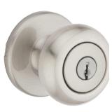 Cove Satin Keyed Entry Door Knob 2.1x2.2in