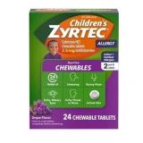 36pk Zyrtec Kids 24 Hr Chews Grape 2.5mg