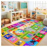 Pionblank Kids Area Rug Educational Carpet 7x9ft