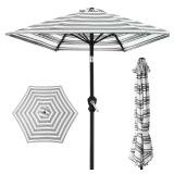 10 ft Steel Tilt & Crank Patio Umbrella, Black