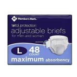 48ct Size L Total Protection Adjustable Briefs