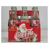 6pk Vintage Christmas Coke Glass Bottles 1999