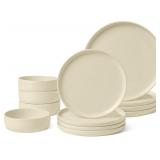 12pc Amazon Basics Assorted Stoneware Set