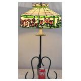 Vintage Stained Glass Coca-Cola Lamp