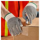 12pk L PVC Dot Gloves, Standard Weight