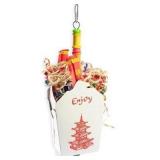 4x4in Happy Beaks Chinese Takeout Bird Toy