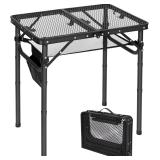 24x16in REDCAMP Folding Grill Table, 3 Heights