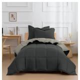 3pc HIG Gray Duvet Insert Twin/TXL Set