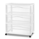3 Drawer Sterilite Wide Storage Cart