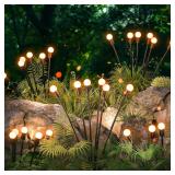2pc Solar Firefly String Lights, LED, IP65 Outdoor
