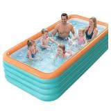 Layered Thickened Inflatable Pool 120x66x27in