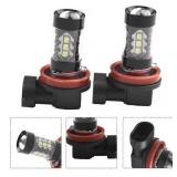 2Pcs H11 LED Fog Light Bulbs 6000K White 80W