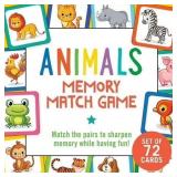 72 Card Animals Memory Match Game