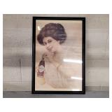 Vintage Coca Cola Girl Picture, 12x18in