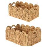 2pk Wicker Baskets with Handles