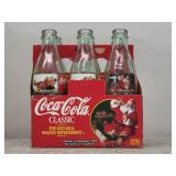 6pk Vintage Christmas Coke Glass Bottles 1996