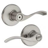 Kwikset Bed/Bath Door Handle, Satin Nickel