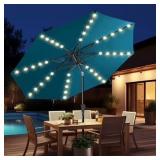 9ft Solar LED Lighted Patio Umbrella w/Tilt