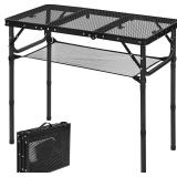34x16in REDCAMP Folding Grill Table 3-Height