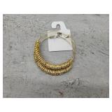 2pk Gold Hoop Earrings, 3in