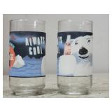 2pc Always Coke Polar Bear Glass Cups