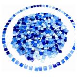 1.1lb Crystal Mosaic Tiles 0.4x0.4in Blue