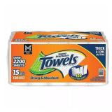 15ct Members Mark Paper Towels 11x6in