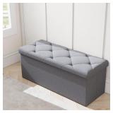 43-Inch Storage Ottoman Bench 500LBS