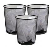 3pk Metal Trash Can 4.5Gal