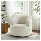 Boucle Swivel Accent Chair Cream Mainstays