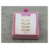 4pc Size 7 Cubic Zirconia Taylah Brass Rings