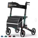300lbs WHLICKS Foldable Rollator Walker 8in Wheels