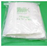 100ct Reloc Zippit 4mil 8x10 Reclosable Bags